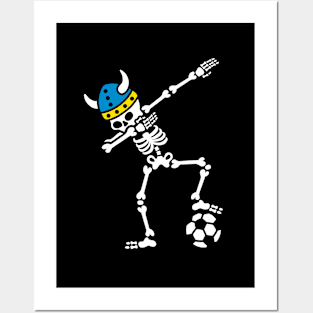 Sweden dab dabbing skeleton soccer football Posters and Art